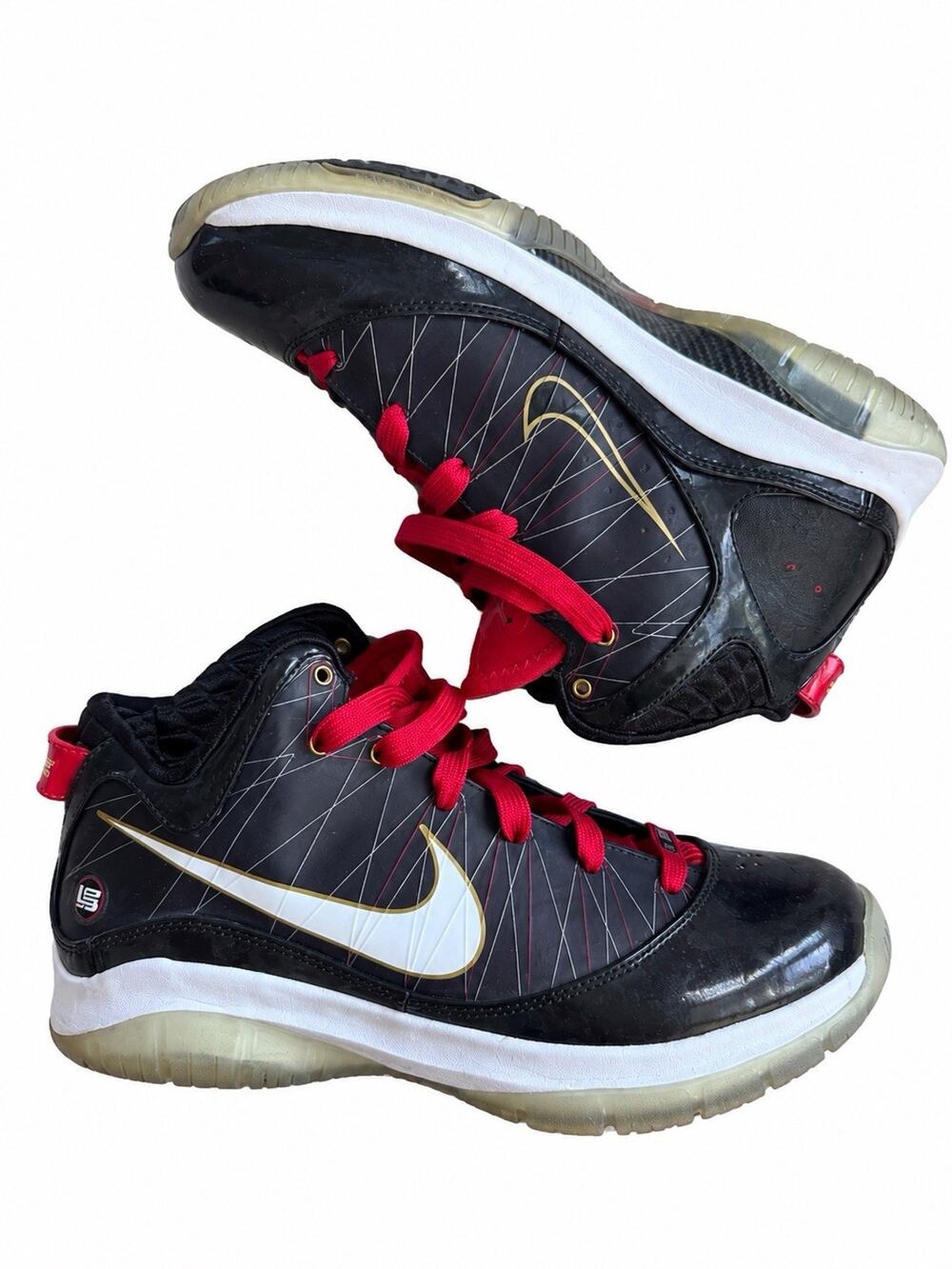 Nike LeBron 7 VII 2009 Black Red Gold Basketball Shoes 407639-002 NO BOX